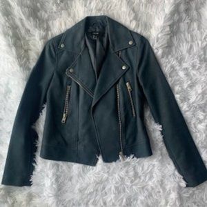 Faux Suede Moto Jacket